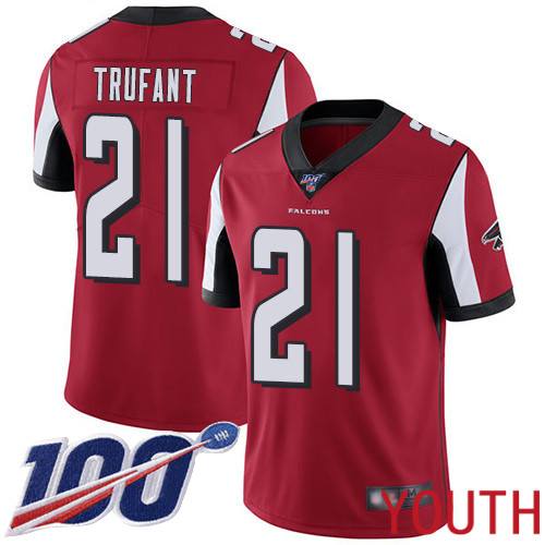 Atlanta Falcons Limited Red Youth Desmond Trufant Home Jersey NFL Football #21 100th Season Vapor Untouchable